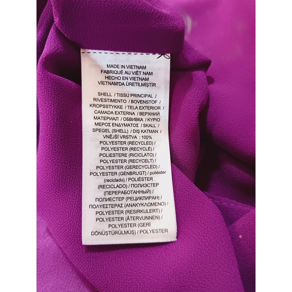 NEW RALPH LAUREN 4 Cape Sleeve Georgette Long Formal Dress Magenta Maxi Motherof - Picture 9 of 13